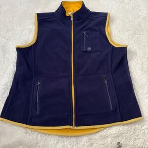 VTG Liz Golf Womens Fleece Vest M Navy Athleisure Luxe Retro Golf Preppy Casual